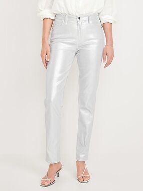 NWT New Old Navy Silver Sparkle Jeans Vintage Slim Plus Size 18